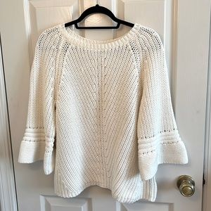 Anthropologie white sweater top